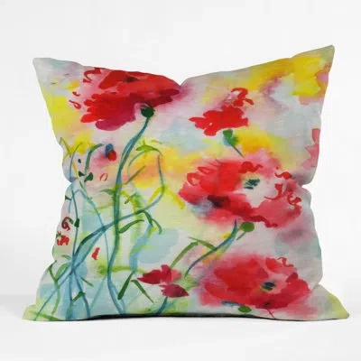 Deny Designs If Poppies Could Only Speak Indoor/outdoor Throw Pillow