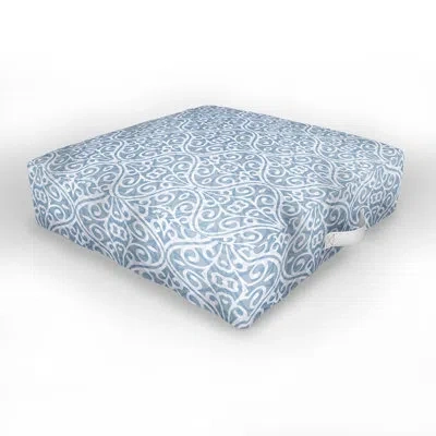 Deny Designs Indoor / Outdoor Geometric Floor Pillow In Blue