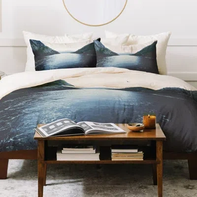Deny Designs Ingrid Beddoes Finding Inner Peace Duvet Cover Set In Blue