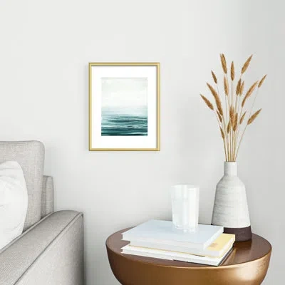Deny Designs Iris Lehnhardt Hazy Emerald Sea Metal Framed Art Print In Gold