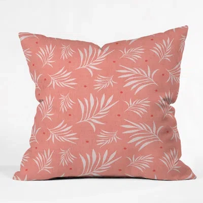 Deny Designs Island Breeze Living Coral Indoor/outdoor Throw Pillow In Red,white