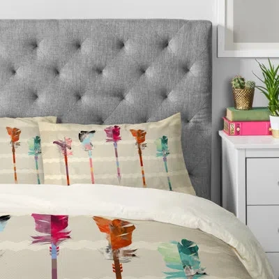Deny Designs Iveta Abolina Feathered Arrows Pillowcase In Beige