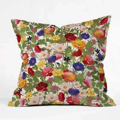 Deny Designs Iveta Abolina Rosamonde Indoor/outdoor Throw Pillow In Blue;green;yellow;pink;purple