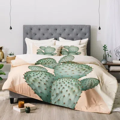 Deny Designs Iveta Abolina Spike Comforter In Green,white