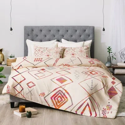 Deny Designs Iveta Abolina Tangier Villa Comforter Set In Beige,pink