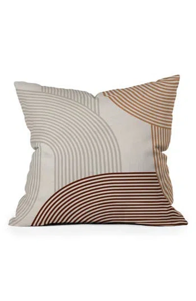 Deny Designs Iveta Mid Century Line Throw Pillow In Brown
