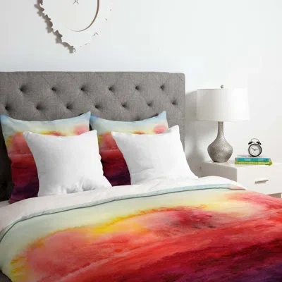 Deny Designs Jacqueline Maldonado Duvet Cover Set In Red,orange