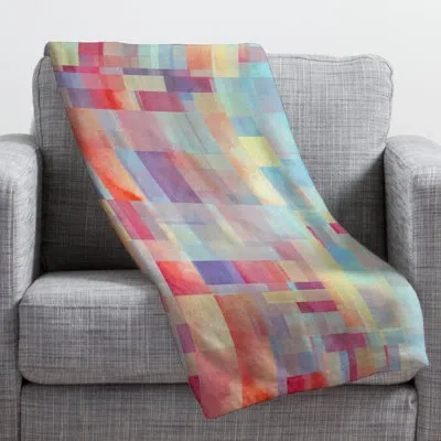 Deny Designs Jacqueline Maldonado Guage Shapeshifter Throw In Blue;yellow;pink