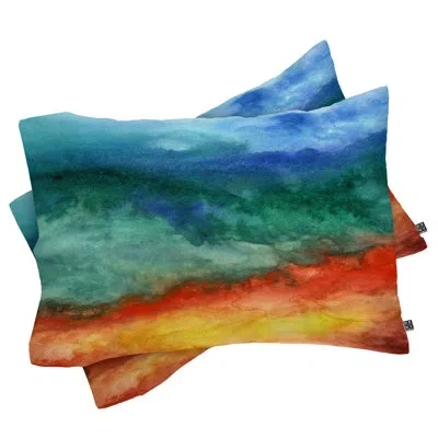 Deny Designs Jacqueline Maldonado Leaving California Pillowcase In Blue;green;orange