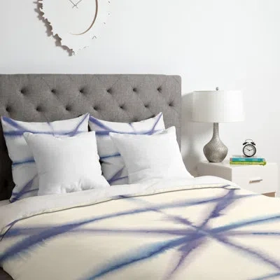 Deny Designs Jacqueline Maldonado Light Dye Folding Duvet Cover Set In Beige,blue