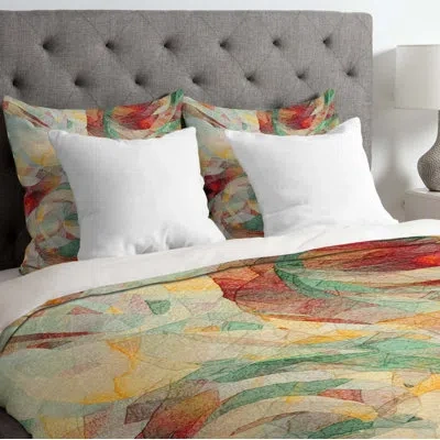 Deny Designs Jacqueline Maldonado Lightweight Duvet Cover In Beige,brown,green