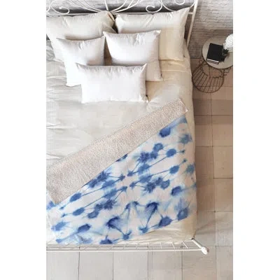 Deny Designs Jacqueline Maldonado Mirror Dye Sherpa Fleece Blanket In Blue