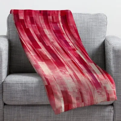 Deny Designs Jacqueline Maldonado Red Rain Fleece Throw In Gray;red