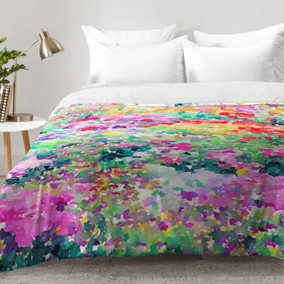 Deny Designs Jacqueline Maldonado Secret Garden Comforter Set In Pink,green