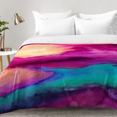 Deny Designs Jacqueline Maldonado The Tide Comforter Set In Purple,blue