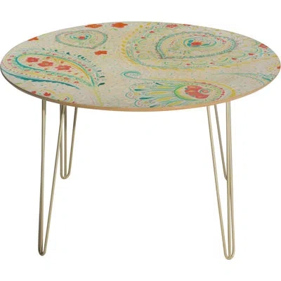 Deny Designs Jacqueline Maldonado Watercolor Paisley Dining Table In Glossy