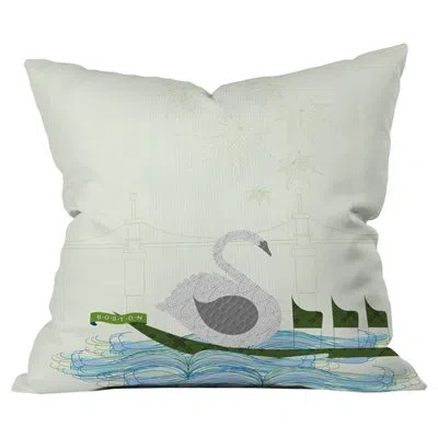 Deny Designs Jennifer Hill Boston Swan Boat Outdoor Throw Pillow