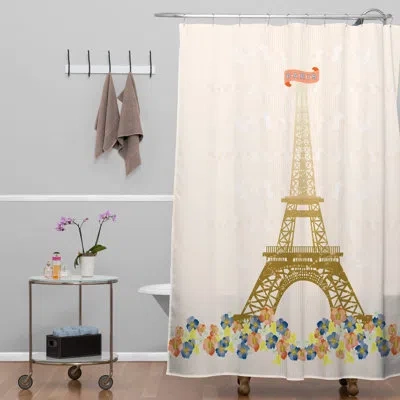 Deny Designs Jennifer Hill Paris Eiffel Tower Single Shower Curtain