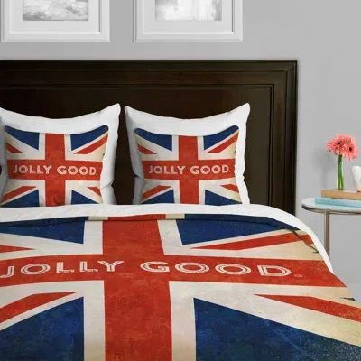 Deny Designs Jolly Good British Flag Duvet Cover In Red,blue,white