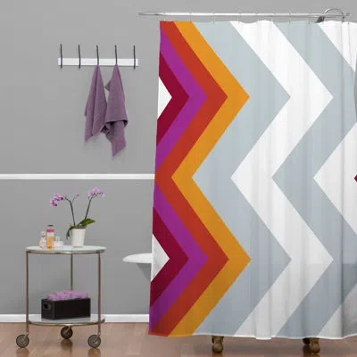 Deny Designs Karen Harris Modernity Solstice Warm Chevron Single Shower Curtain