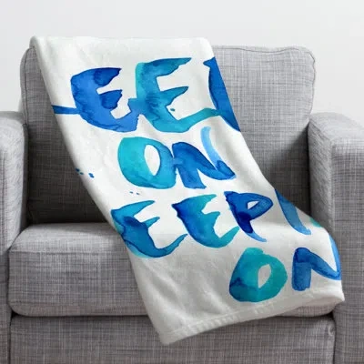 Deny Designs Keep On Keepin On Blanket In Blue;white