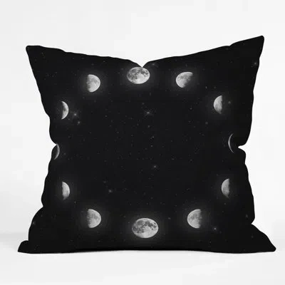 Deny Designs Kitty Bitty Moon Phases Indoor/outdoor Throw Pillow