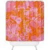 Deny Designs Layered Leaf Shower Curtain In Orange
