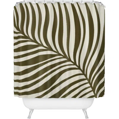 Deny Designs Leaf Print Shower Curtain In Green