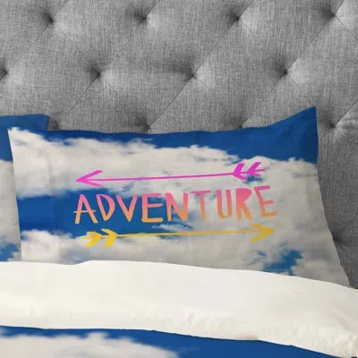Deny Designs Leah Flores Adventure Sky Pillowcase In Blue;white