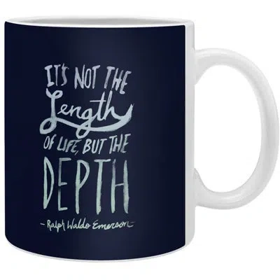 Deny Designs Leah Flores Depth Ceramic Mug In Black;white