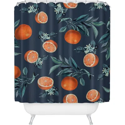 Deny Designs Lemon & Leaf Print Vi Shower Curtain