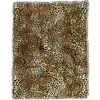 Deny Designs Leopard Print Fringe Trim Throw Blanket In Brown
