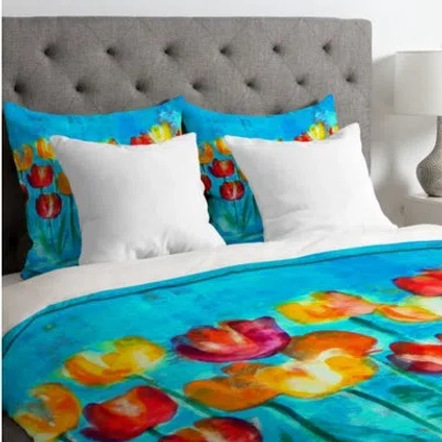 Deny Designs Lightweight Duvet Cover In Blue,red,orange