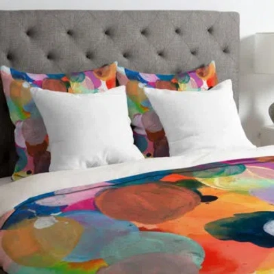 Deny Designs Lightweight Duvet Cover In Orange,brown,blue