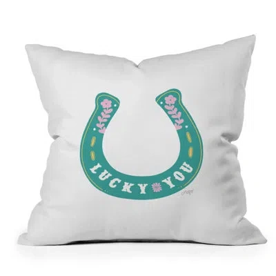 Deny Designs Lindsey Kay Collective Lucky You Horse Shoe Throw Pillow