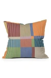 Deny Designs Linear Bauhaus Pattern Accent Pillow In Blue