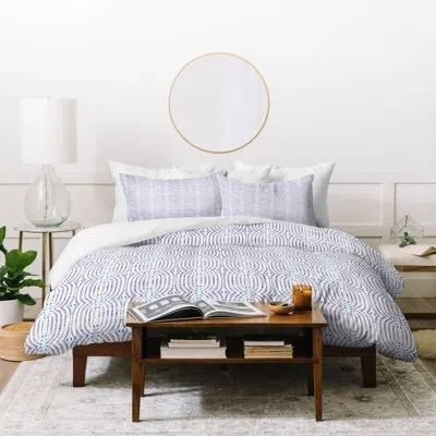 Deny Designs Linen Loop Duvet Cover Set In Purple