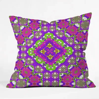 Deny Designs Lisa Argyropoulos Bohemia Garden Delight Indoor/outdoor Throw Pillow In Pink,green,purple