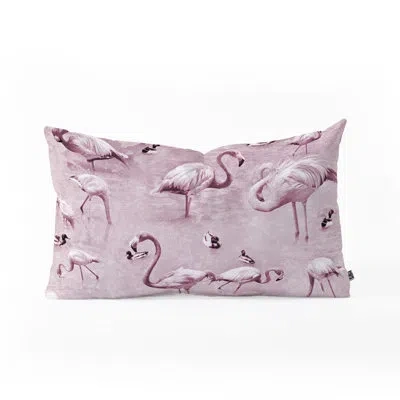 Deny Designs Lisa Argyropoulos Flamingos Rose Oblong Lumbar Pillow