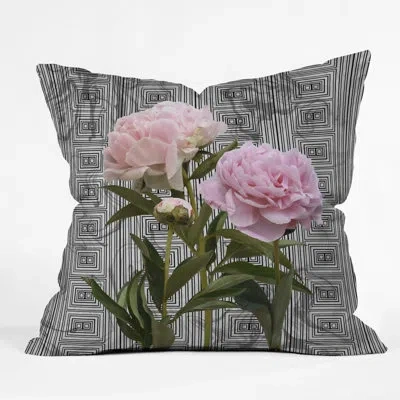 Deny Designs Lisa Argyropoulos Modern Grecco Peonies Throw Pillow