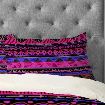 Deny Designs Lisa Argyropoulos Ocean T Neon Pillowcase In Black;pink