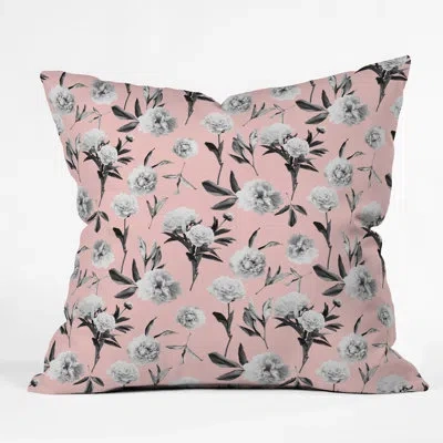 Deny Designs Lisa Argyropoulos Peonies Mono Blush Throw Pillow