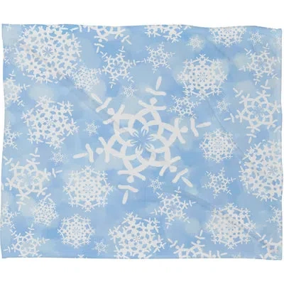 Deny Designs Lisa Argyropoulos Snow Flurries Plush Fleece Throw In Blue