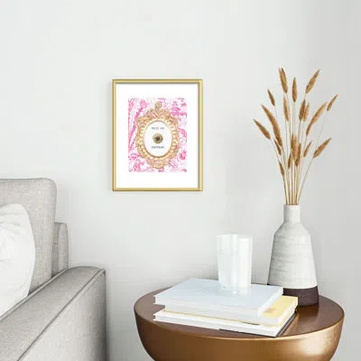 Deny Designs Lisa Golightly Press For Champagne Metal Framed Art Print In Gold