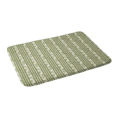 Deny Designs Little Arrow Design Co Bamboo Stripes Green Memory Foam Bath Mat