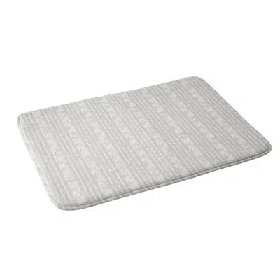 Deny Designs Little Arrow Design Co Bamboo Stripes Neutral Memory Foam Bath Mat