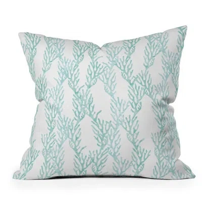 Deny Designs Little Arrow Design Co Coral In Seaglass Throw Pillow