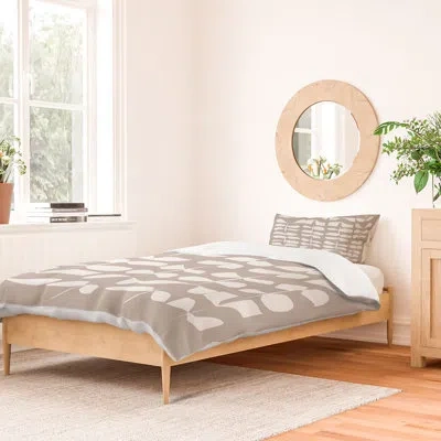 Deny Designs Little Arrow Design Co Ivy Stripes Cream And Blush Duvet Cover Set_3 In Abstract 1,beige
