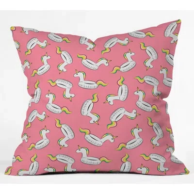 Deny Designs Little Arrow Design Co Unicorn Float Indoor/outdoor Throw Pillow