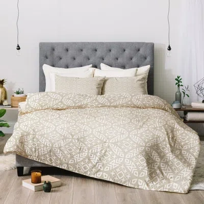 Deny Designs Little Arrow Modern Moroccan Comforter Set In Beige,brown